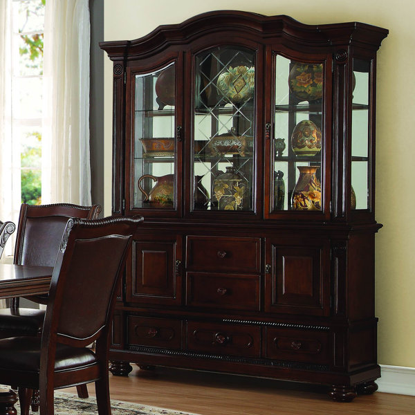 Lark Manor Engles 60.25'' Wide Mirrored Back China Cabinet & Reviews